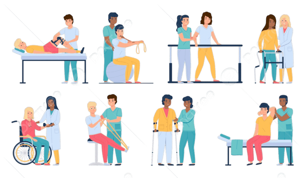 pngtree physiotherapy people rehab medical handicapped picture image 8441025